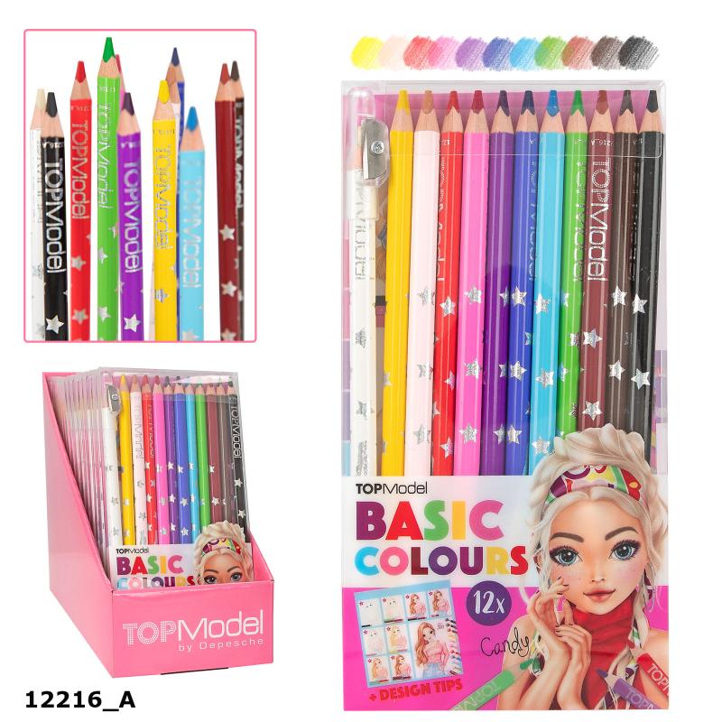 TOPModel Set de crayons de couleur Basic 12 couleurs