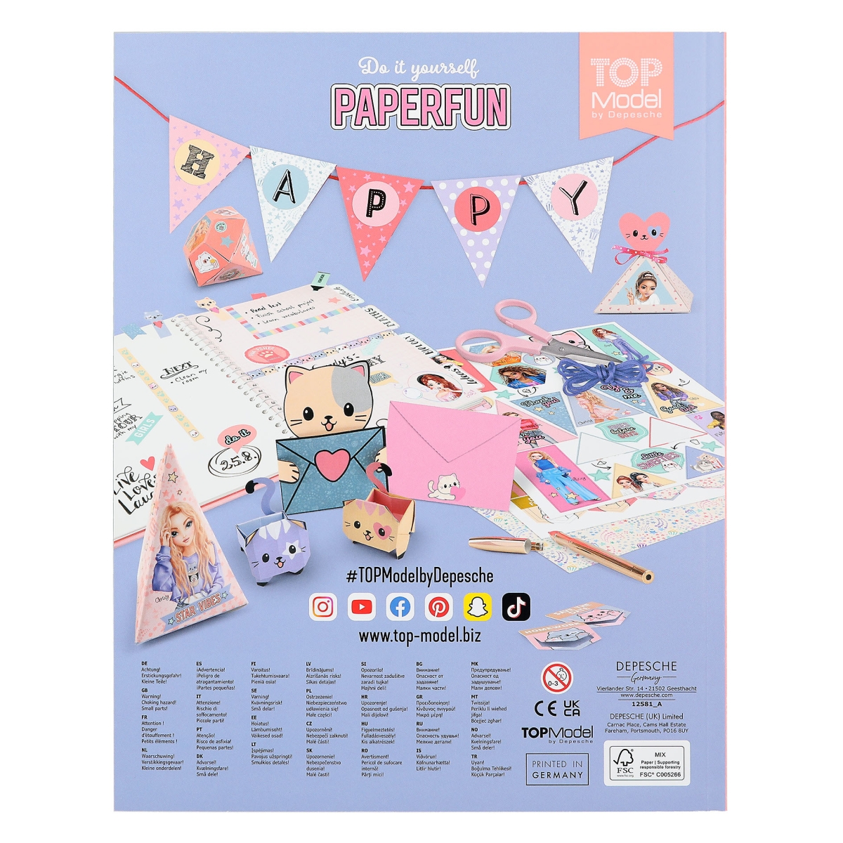 DEPESCHE 12581 TOPMODEL CUTIE STAR - DIY PAPER FUN LIVRE CRÉATIF AVEC