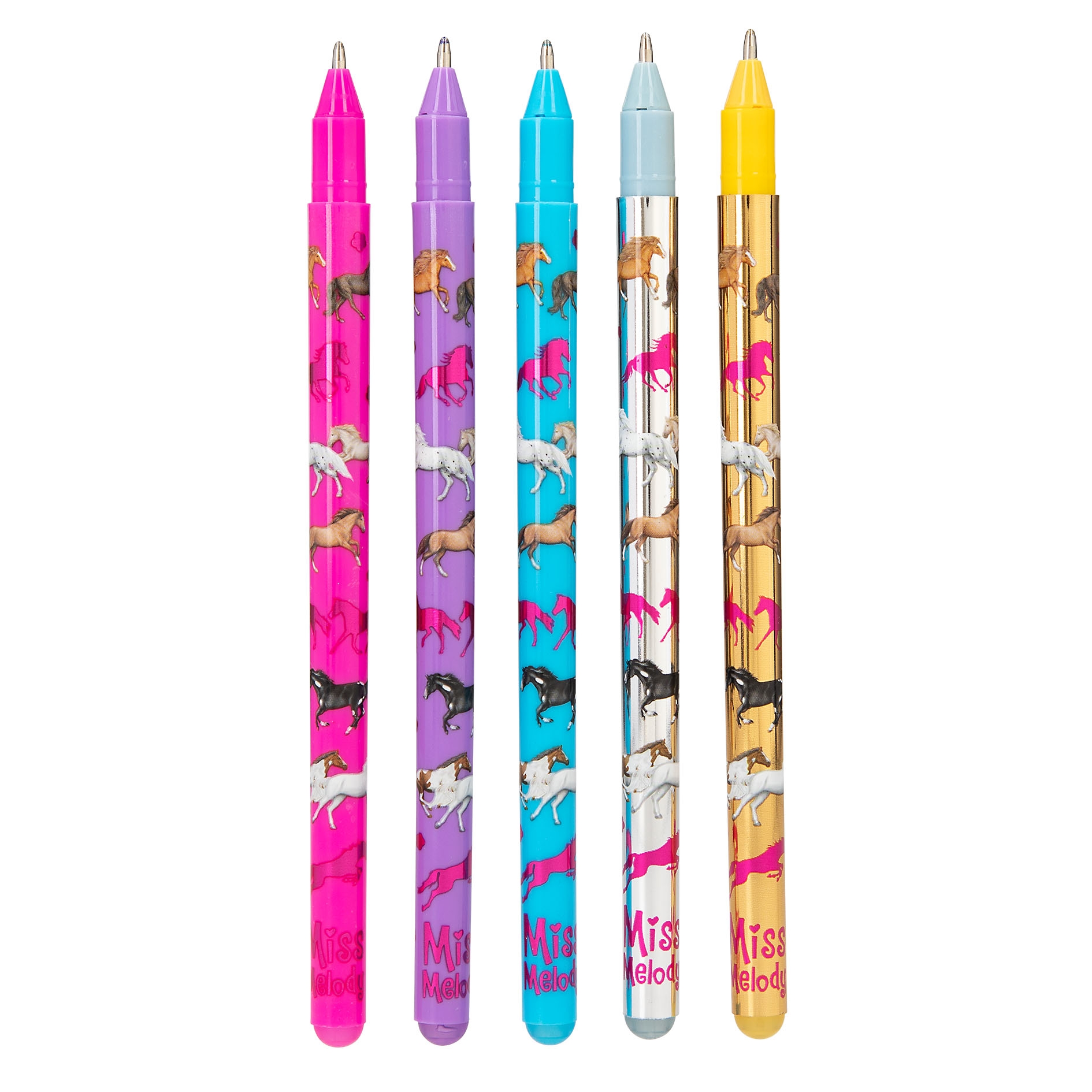 Depesche - Set De 5 Crayons Arc-en-ciel Avec Gommes Assorties + 1 Gomme Licorne - Design Ylvi - Pour Coloriage Et écriture - 5