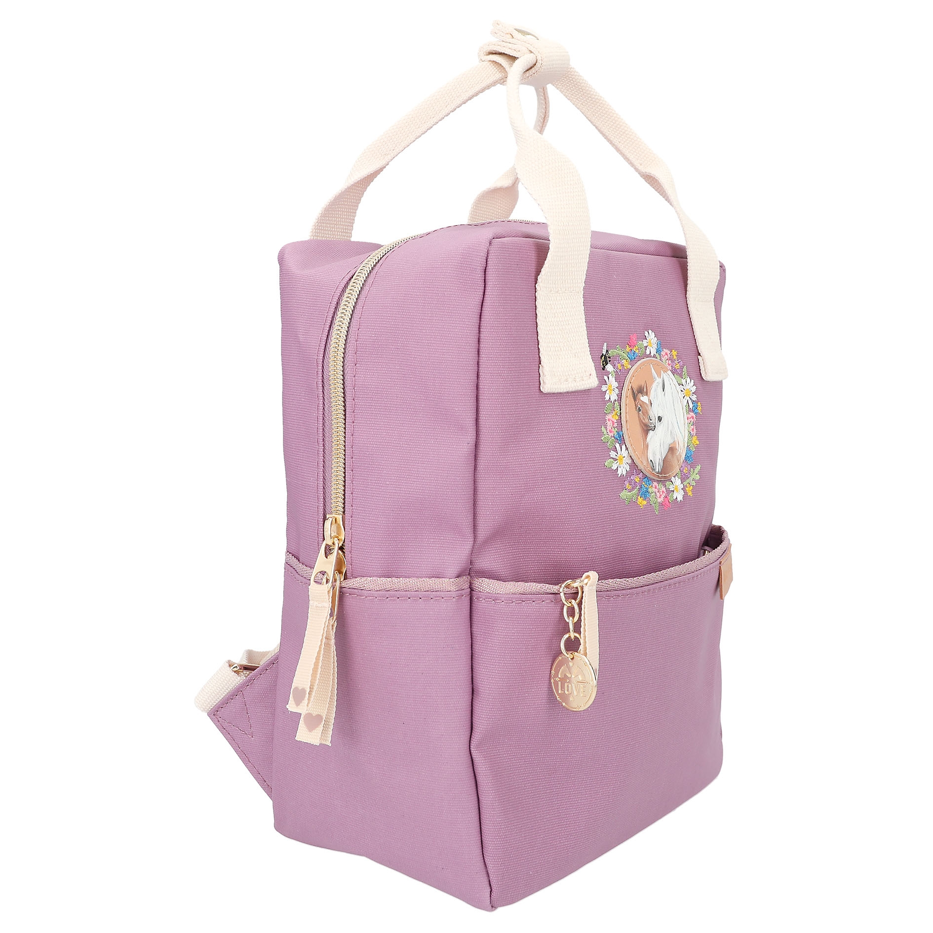 Depesche 12536 Miss Melody Little Farm - Zaino per Bambini in Blu con Motivo di Cavalli, Borsa con Cinghie Regolabili