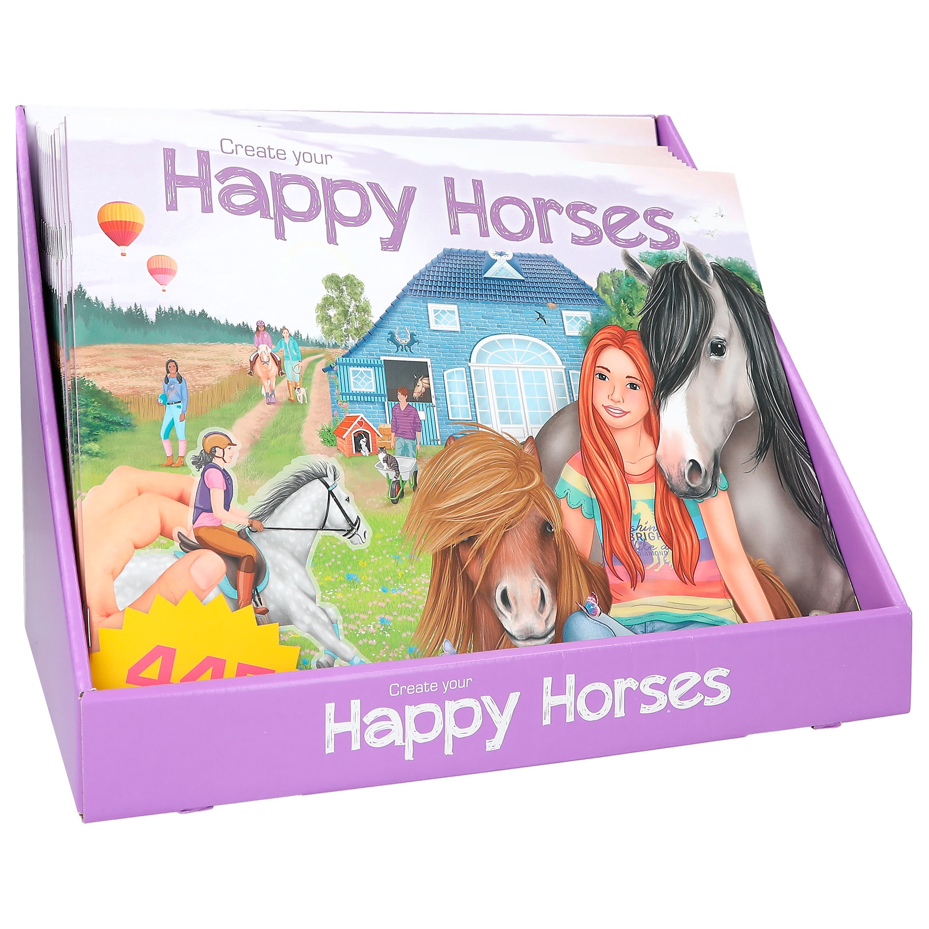 Depesche Create your Happy Horses, livre à colorier avec autocollants