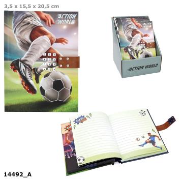 Action World diario con codice, sound e luce, calcio