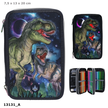 Dino World Triple Pencil Case LED GALAXY