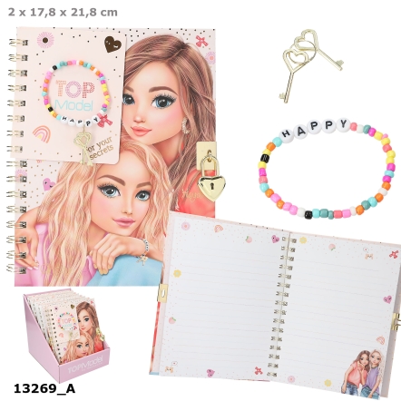 TOPModel diario con candado y  pulsera