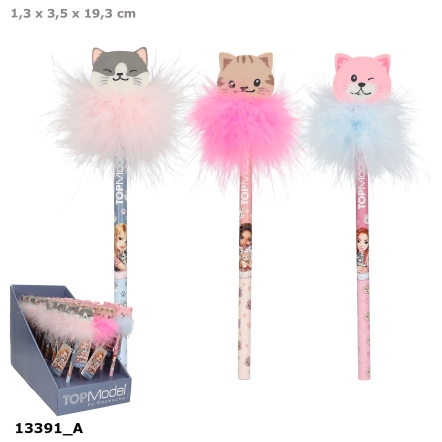 TOPModel Pencil With Eraser-Topper CAT LOVE