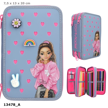 TOPModel estuche triple con pines de silicona
