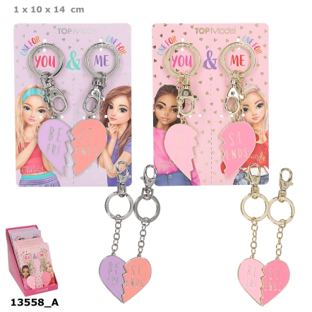 TOPModel Set de porte-clés coeur BFF