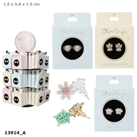 Glitzer Ohrringe in kleiner Schachtel