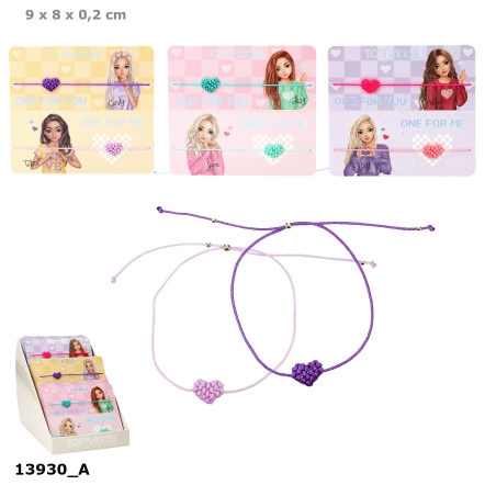 TOPModel BFF Set de pulseras de corazón textil