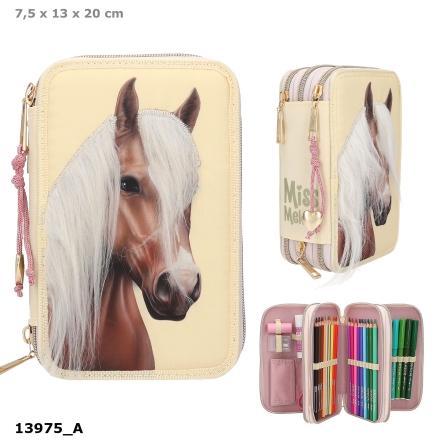 MM Trousse 3 compartiments avec application tête de cheval