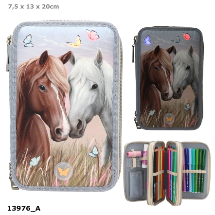 Miss Melody 3 Fach Federtasche LED