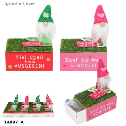 WUNSCHERFÜLLER Wichtel auf kleiner Schachtel