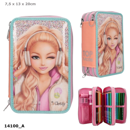 TOPModel 3 Fach Federtasche MUSIC