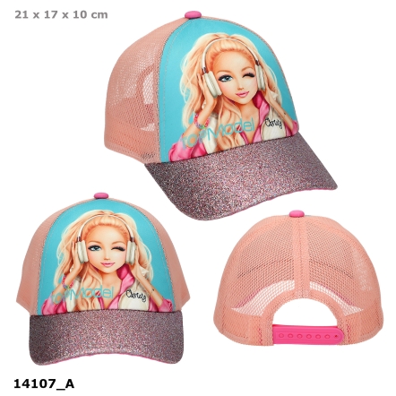 TOPModel cap met print en glitter MUSIC