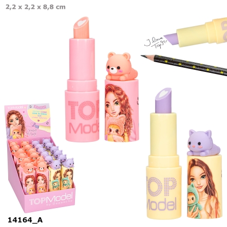 TOPModel Lippenstift Radierer mit Topper