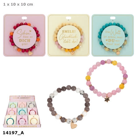 Perlenarmbänder im Display