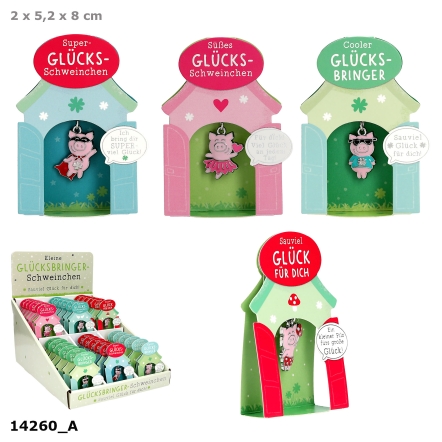 Glücksschwein Charms im Display