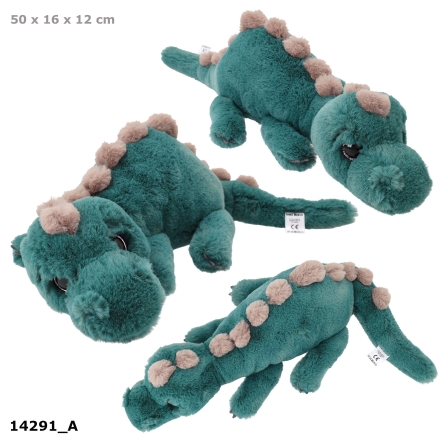 Dino World dino-peluche sdraiato verde 50 cm