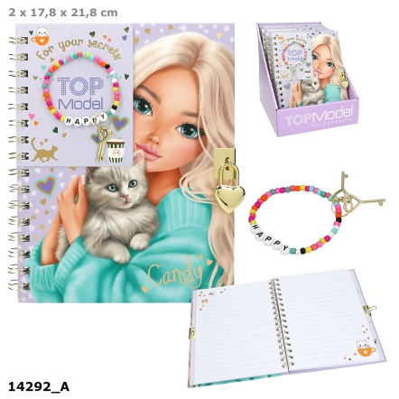 TOPModel diario con lucchetto e braccialetto