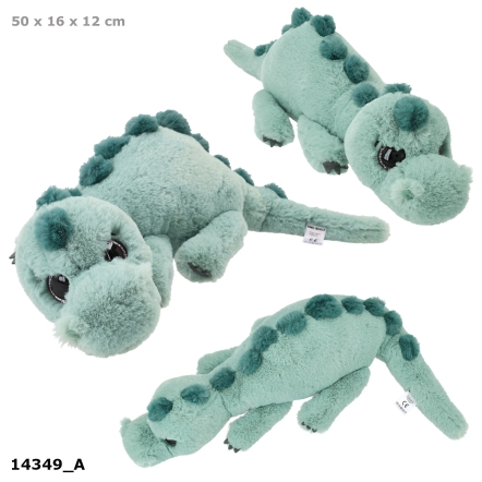 Dino World knuffel dino liggend lichtgroen 50 cm