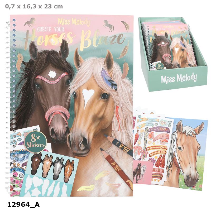 Miss Melody Create Your Horses Blaze Colouring Book