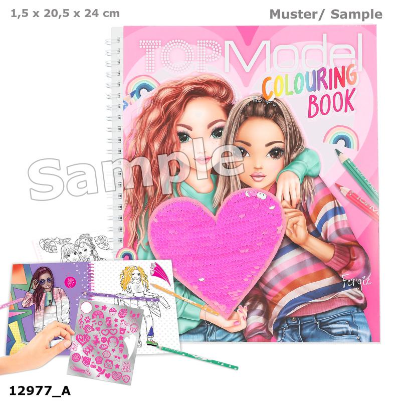 TOPModel Colouring Book With Reversible Sequins
