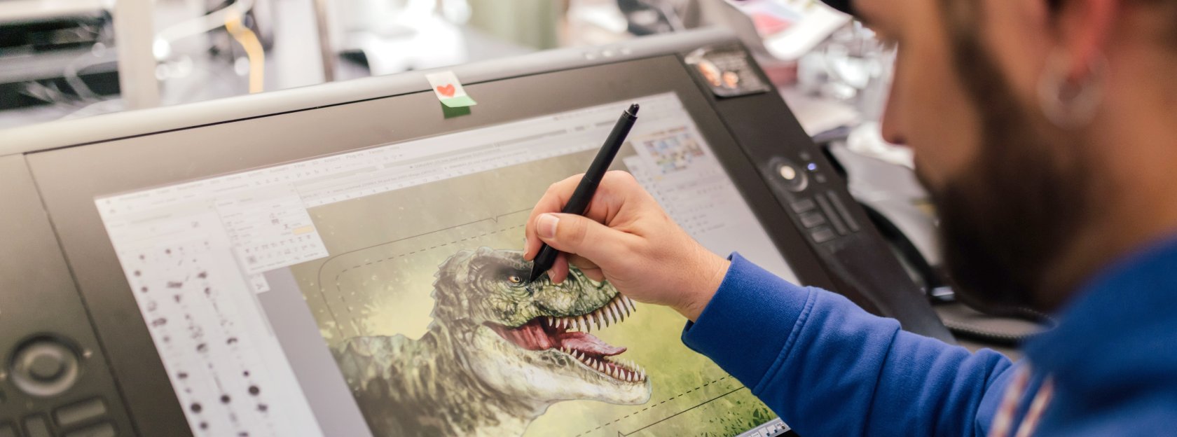 Illustrator von Depesche zeichnet T-rex für Dino World