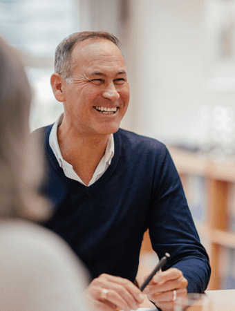 Friendly Depesche employee in a meeting